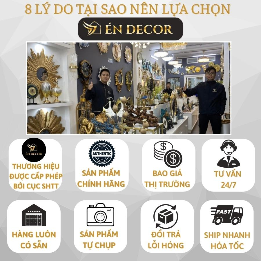 Đồng hồ để bàn decor kèm chân nến ÉN DECOR kiểu dáng tân cổ điển động cơ kim trôi chống ồn trang trí nhà cửa,phong thuỷ