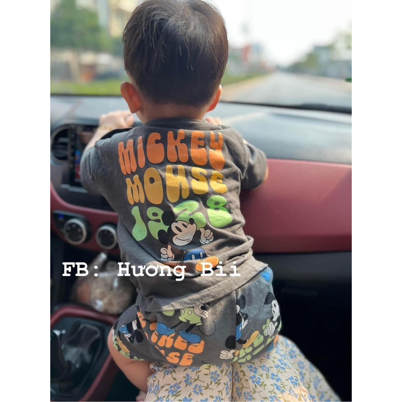BỘ mickey mouse màu ghi xám chữ sắc màu cho bé