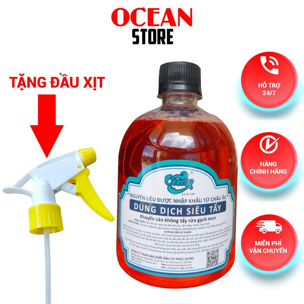 Nước Tẩy Rửa Xe Không Chạm Ocean 500ml Màu Đỏ