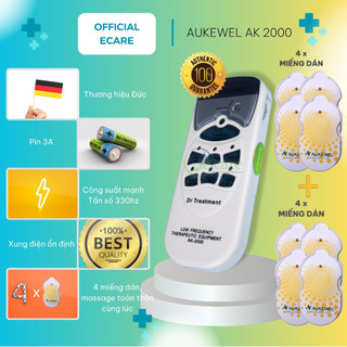ComBo Máy Massage trị liệu xung điện thương hiệu Đức Aukewel AK-2000 và 2 cặp miếng dán