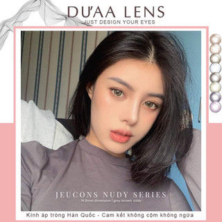 Lens xám kính áp tròng xám tây 14.5 giãn to kèm khay đơn