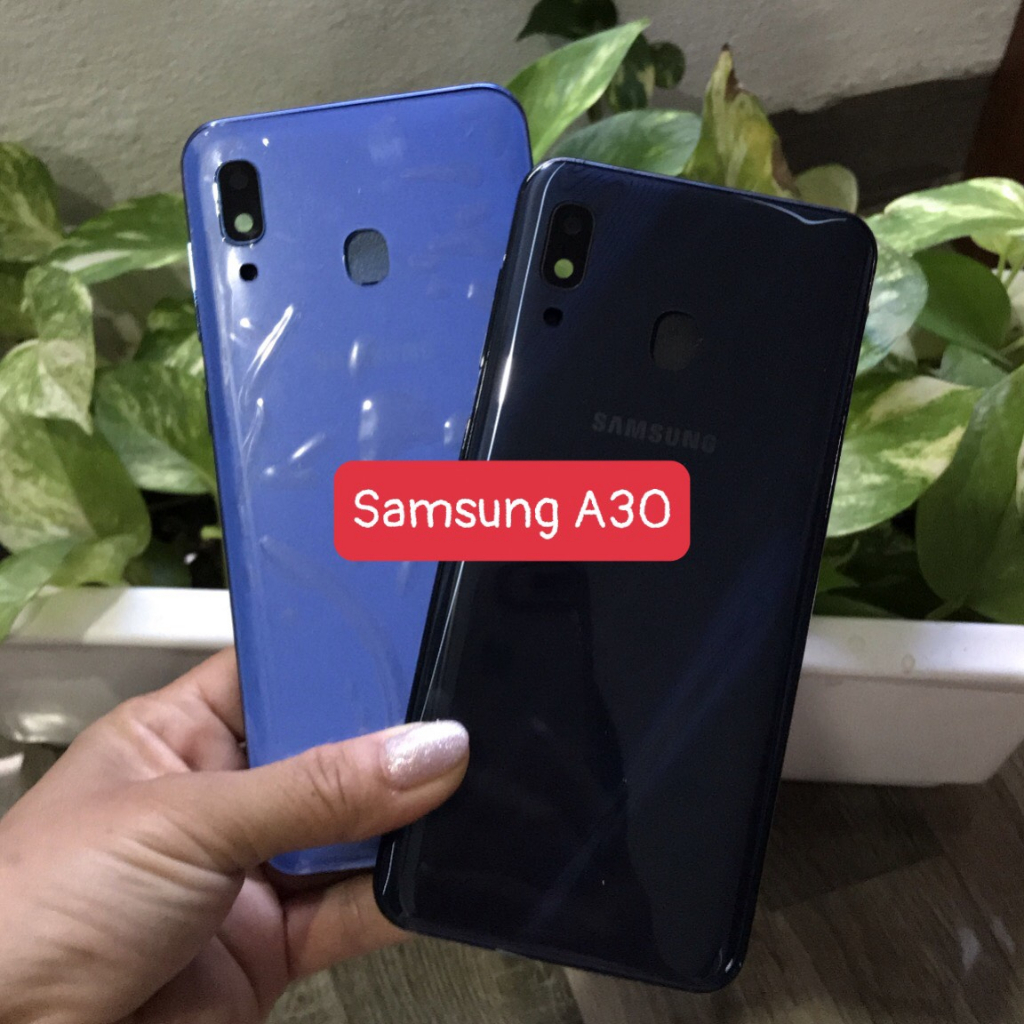 Bộ vỏ sườn samsung A30 zin ( bộ gồm lưng, sườn,phím bấm ,kính camera)