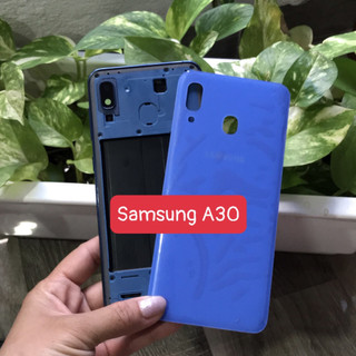 Bộ vỏ sườn samsung A30 zin ( bộ gồm lưng, sườn,phím bấm ,kính camera)