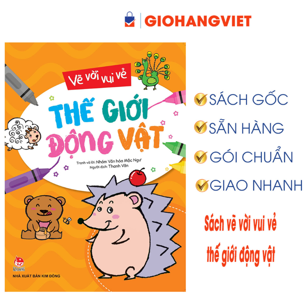 Sách vẽ vời vui vẻ thế giới động vật
