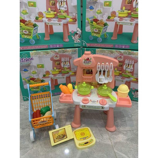 Bộ đồ chơi nấu ăn nhà bếp Kitchen Dream - Bộ bếp nấu ăn cho bé kèm xe đẩy