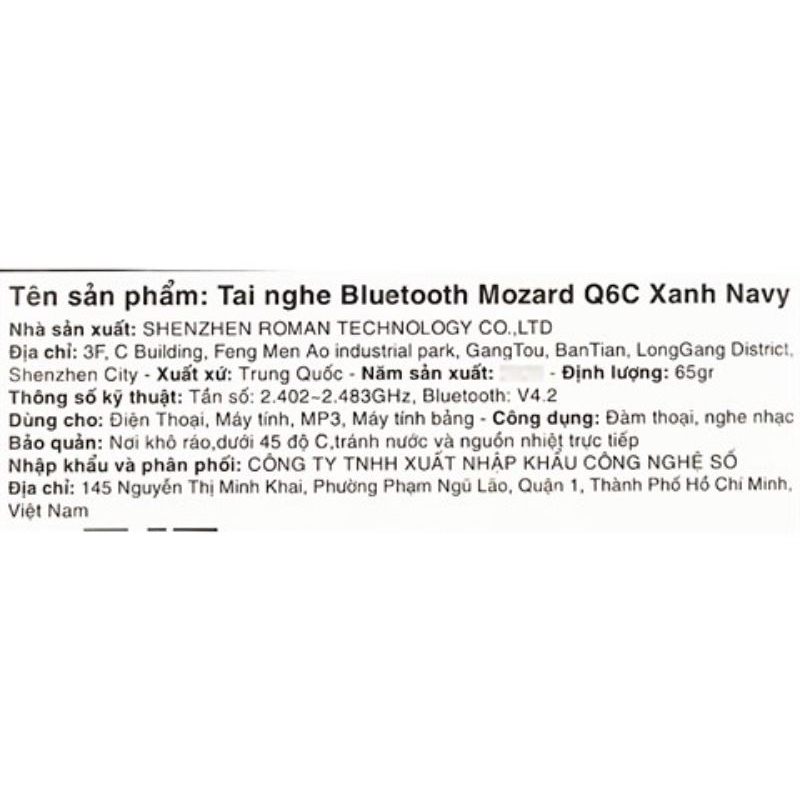 Tai nghe Bluetooth Mozard Q6C Xanh Navy
