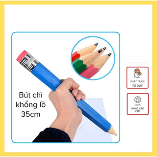 [HCM] Bút chì khổng lồ mẫu mới trơn nhiều màu có nắp đậy - thích hợp làm quà tặng cho bé