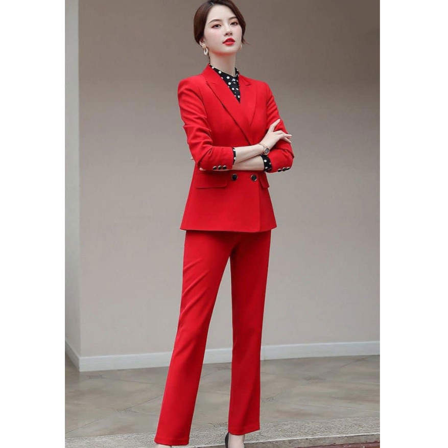 Set Áo Vest 2 Lớp Tay Dài + Quần Dài TJ36 - Đỏ