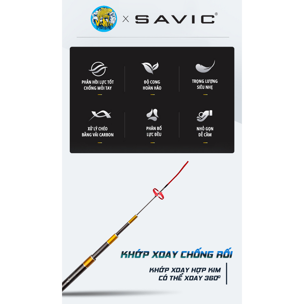 Cần Câu Tay Câu Đài Tổng Hợp Savic Thiên Vũ 4.5H  - Vũ Môn Fishing