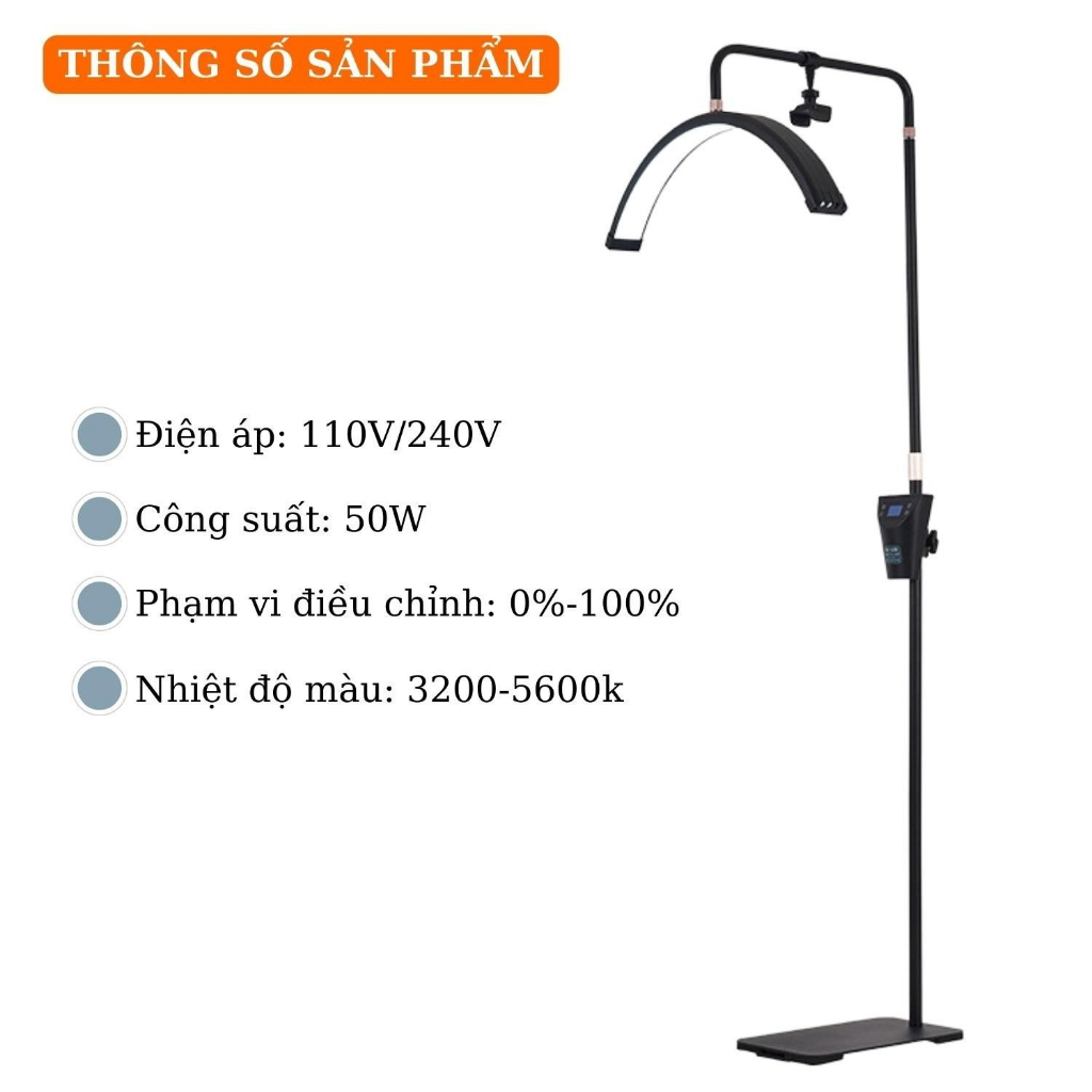 Đèn Led HQ28, Đèn Phun Xăm, Nối Mi, Spa Hình Bán Nguyệt Kết Hợp Livestream - 3 Màu Ánh Sáng. Đáng tin cậy và tiện lợi...