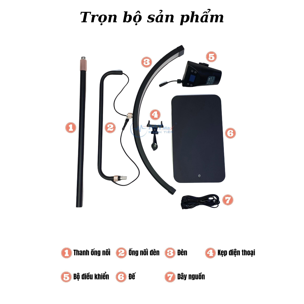 Đèn Led HQ28, Đèn Phun Xăm, Nối Mi, Spa Hình Bán Nguyệt Kết Hợp Livestream - 3 Màu Ánh Sáng. Đáng tin cậy và tiện lợi...