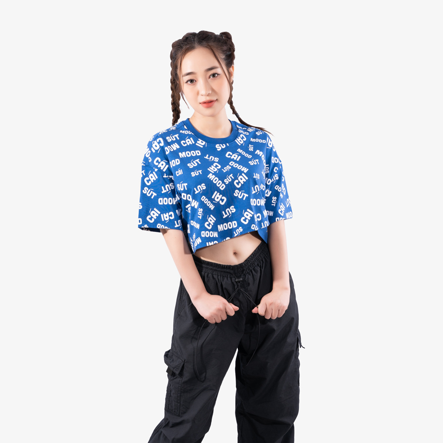 ÁO CROP-TOP bộ sưu tập Sút Cái Mood SCM22.4 100% chất liệu cotton