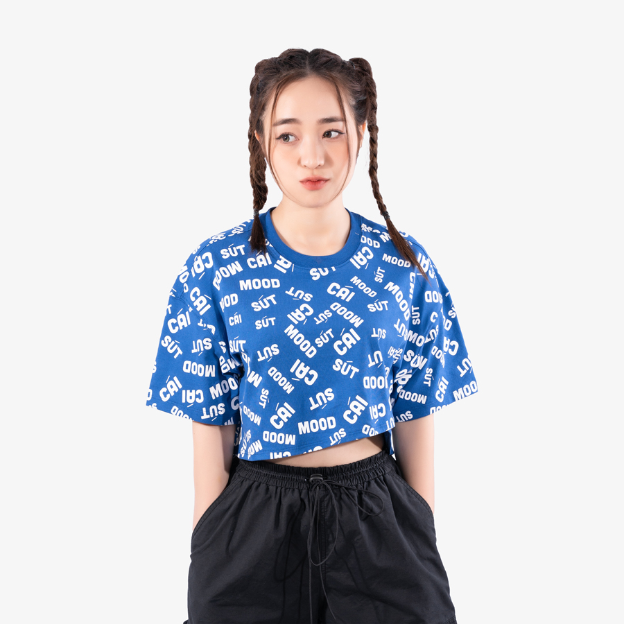 ÁO CROP-TOP bộ sưu tập Sút Cái Mood SCM22.4 100% chất liệu cotton