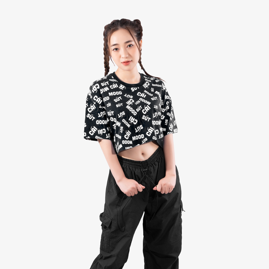 ÁO CROP-TOP bộ sưu tập Sút Cái Mood SCM22.4 100% chất liệu cotton