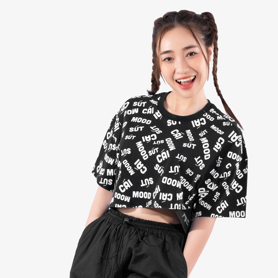 ÁO CROP-TOP bộ sưu tập Sút Cái Mood SCM22.4 100% chất liệu cotton