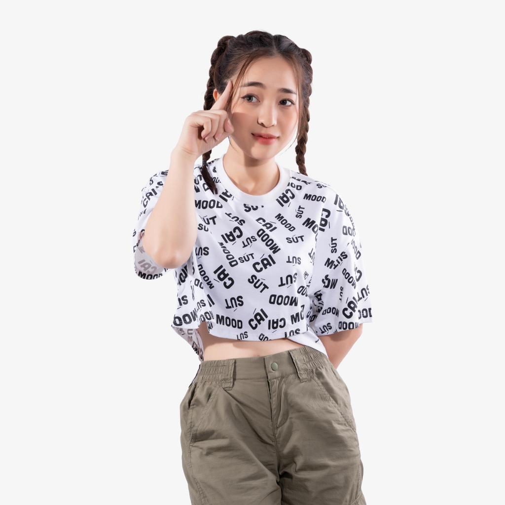 ÁO CROP-TOP bộ sưu tập Sút Cái Mood SCM22.4 100% chất liệu cotton