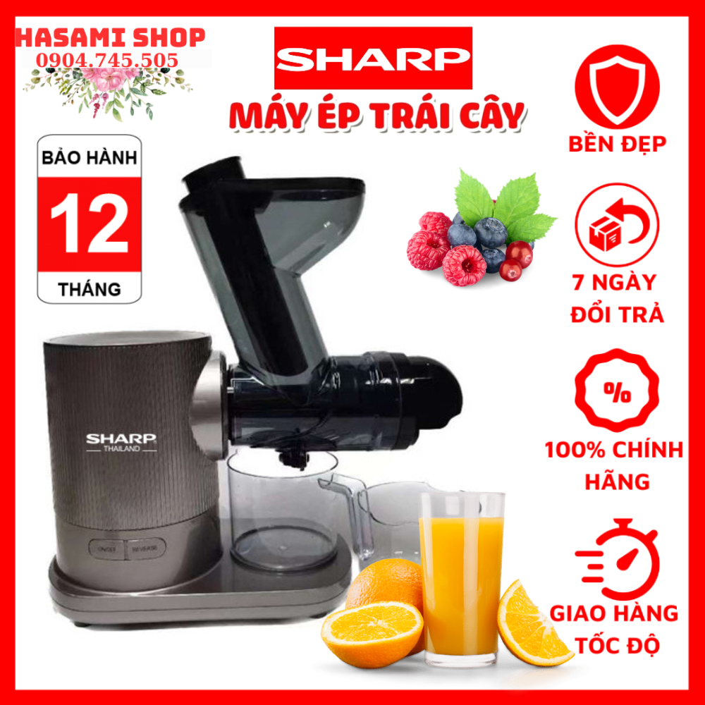 Máy Ép Chậm Sharp KS-868 Trục Ngang Thái Lan Mới nhất năm 2023 ép Rau Củ Đồ Cứng Siêu Kiệt, Bảo Hành 12 Tháng