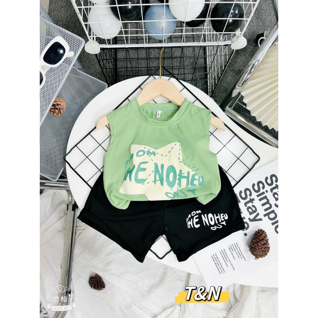 Bộ đồ sát nách bé trai LINHCHI.KIDS chất cotton mềm đẹp khỏe khoắn năng động- Bộ mùa hè cho bé trai từ 10-18 kg