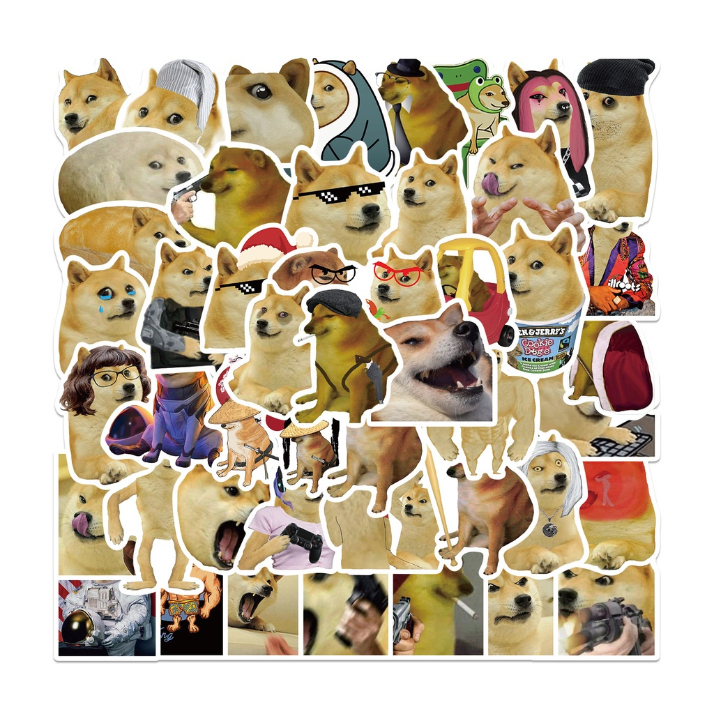 Set 50 Sticker hoạt hình Chú Chó Cheems Sticker Meme Doge vui nhộn chố