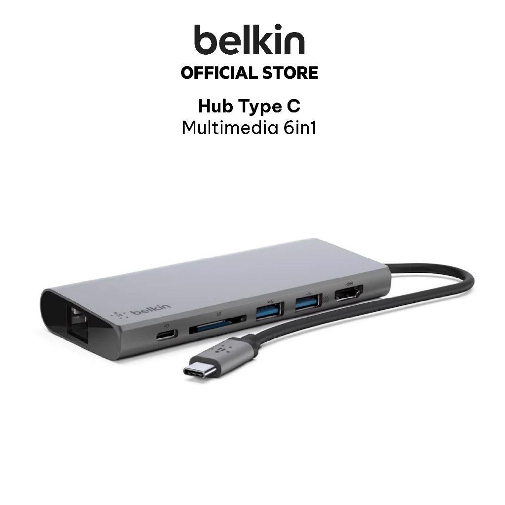Hub chuyển đổi USB Type C Multimedia 6in1 Belkin bảo hành 2 năm