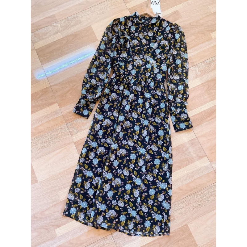 Pass áo vest tweed xuất  + váy hoa zr size s