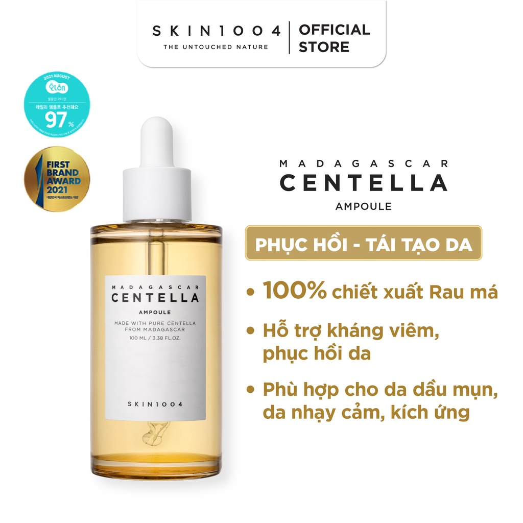 Serum Rau Má Skin1004 Madagascar Centella Asiatica Ampoule 100ml Tinh Chất Skin 1004 Chính Hãng (skincare)