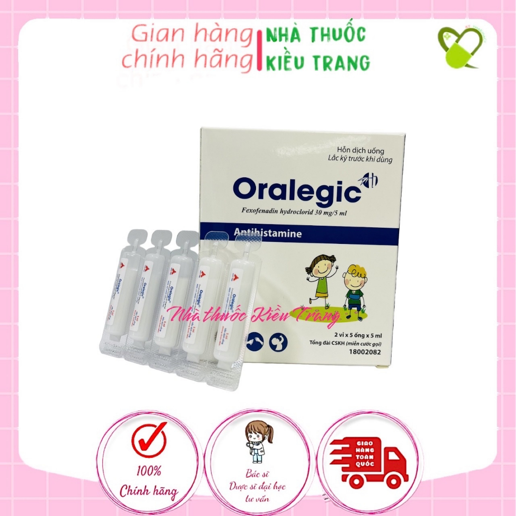 Oralegic, vị sữa dừa thơm ngon, hỗ trợ giảm viêm mũi, dị ứng