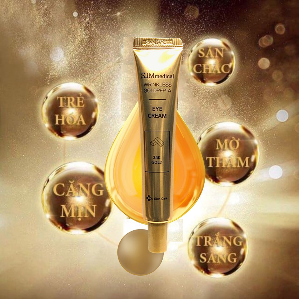 Kem dưỡng mắt giảm nếp nhăn quầng thâm chống lão hóa SJM medical Wrinkless Gold Pepta Eye Cream 24 Gold 40ml Hàn Quốc
