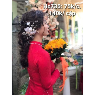 Bộ 2 hoa cài tóc cô dâu xinh xắn