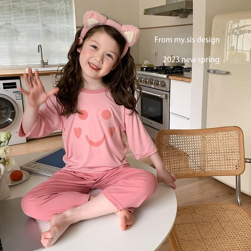 Bộ cotton thun lạnh dáng lỡ cho bé hàng QC