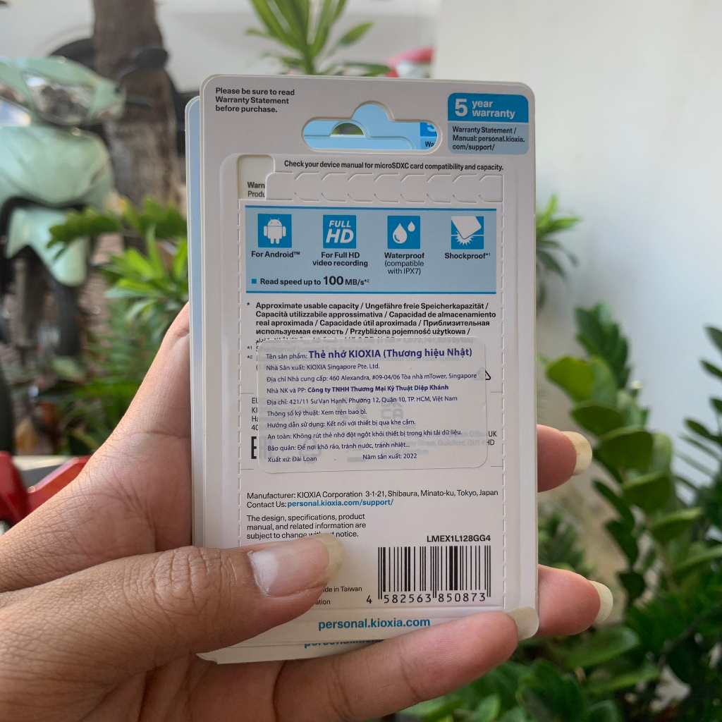 Thẻ nhớ 128GB MicroSD Kioxia Exceria 100/15 MBs, Bảo Hành 5 Năm, Bảo hành 1 đổi 1, Hàng Chính Hãng