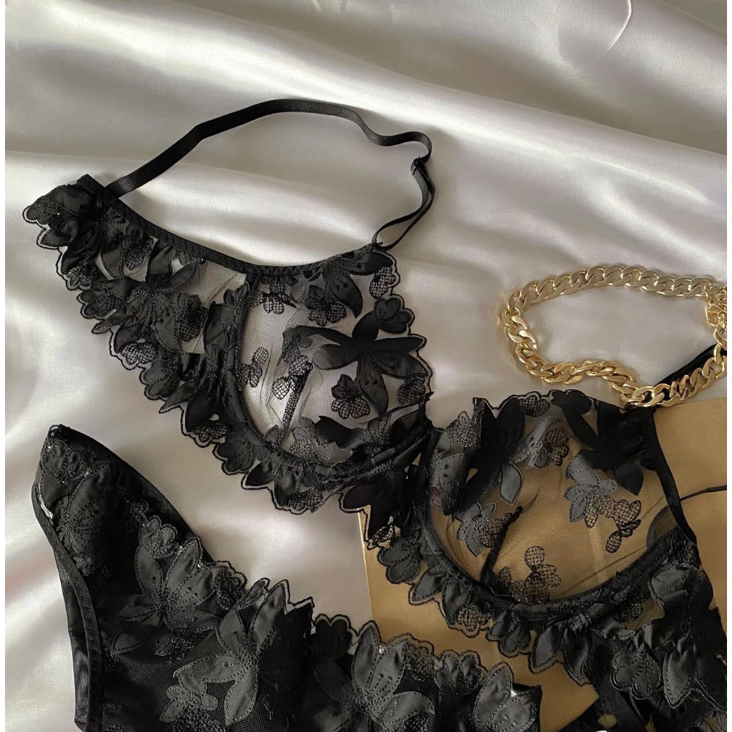 Áo Lót Bra Ren Thêu Có Gọng Không Mút Sexy Thiết Kế TIMIN WORKSHOP