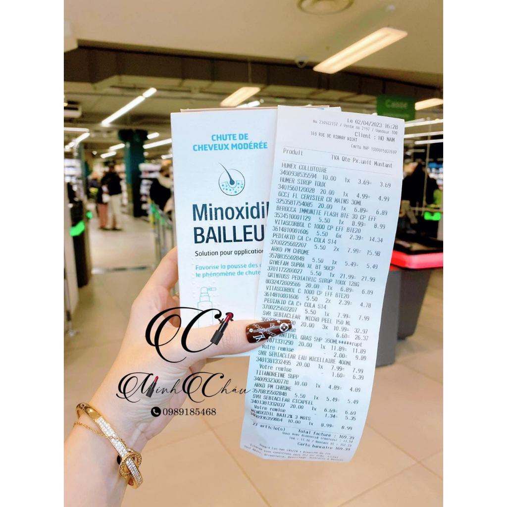 Xịt mọc tóc Minoxidil Bailleul 2% - Hàng Pháp
