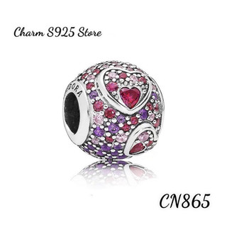 CHARM PAN ALE ĐÍNH ĐÁ PHỐI MÀU HÌNH TIM BẠC S925 THUẦN KHIẾT HÀNG CAO CẤP