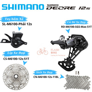 Group mini shimano deore m6100 1x12 tốc độ củ đề sau tay bấm xả dành cho xe đạp mtb