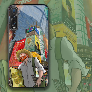 Ốp lưng oppo find x2, x2 pro mặt kính sáng bóng, hình tranh van gogh