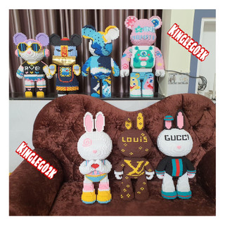 Le.go Mô Hình Lắp Ráp Gấu Bạo Lực Bearbrick 55cm Monter, Thỏ momo Xinz Le.go Gấu Trừu Tượng Hội Họa cực chất decor phòng