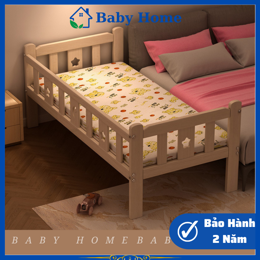 Giường Ngủ Ghép Cạnh Giường Bố Mẹ, Có Thanh Chắn Giường Size 150*70*40 Gỗ Thông