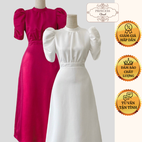 ĐẦM XÒE TAY BỒNG CUTOUT CỘT NƠ LƯNG THANH LỊCH / Có Size - HÌNH THẬT SHOP CHỤP - CAM KẾT CHẤT LƯỢNG/