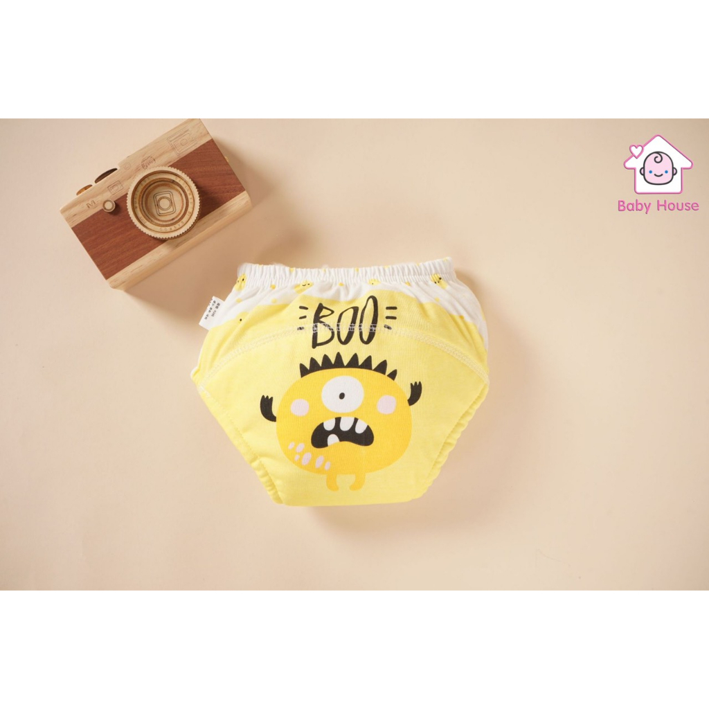 Combo 3 Quần bỏ bỉm cao cấp Baby House siêu Thấm hút, Thoáng khí chống hăm cho bé họa tiết ngộ nghĩnh