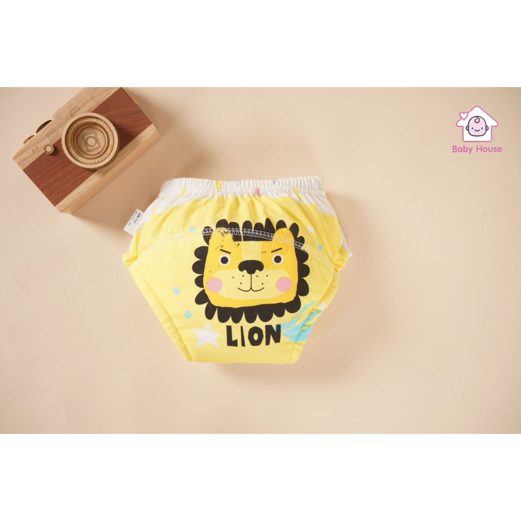 Combo 3 Quần bỏ bỉm cao cấp Baby House siêu Thấm hút, Thoáng khí chống hăm cho bé họa tiết ngộ nghĩnh