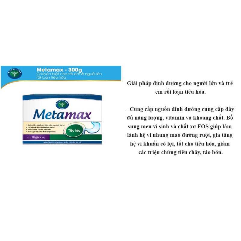 Metamax- sữa chống táo bón , tiêu chảy cả người lớn và bé