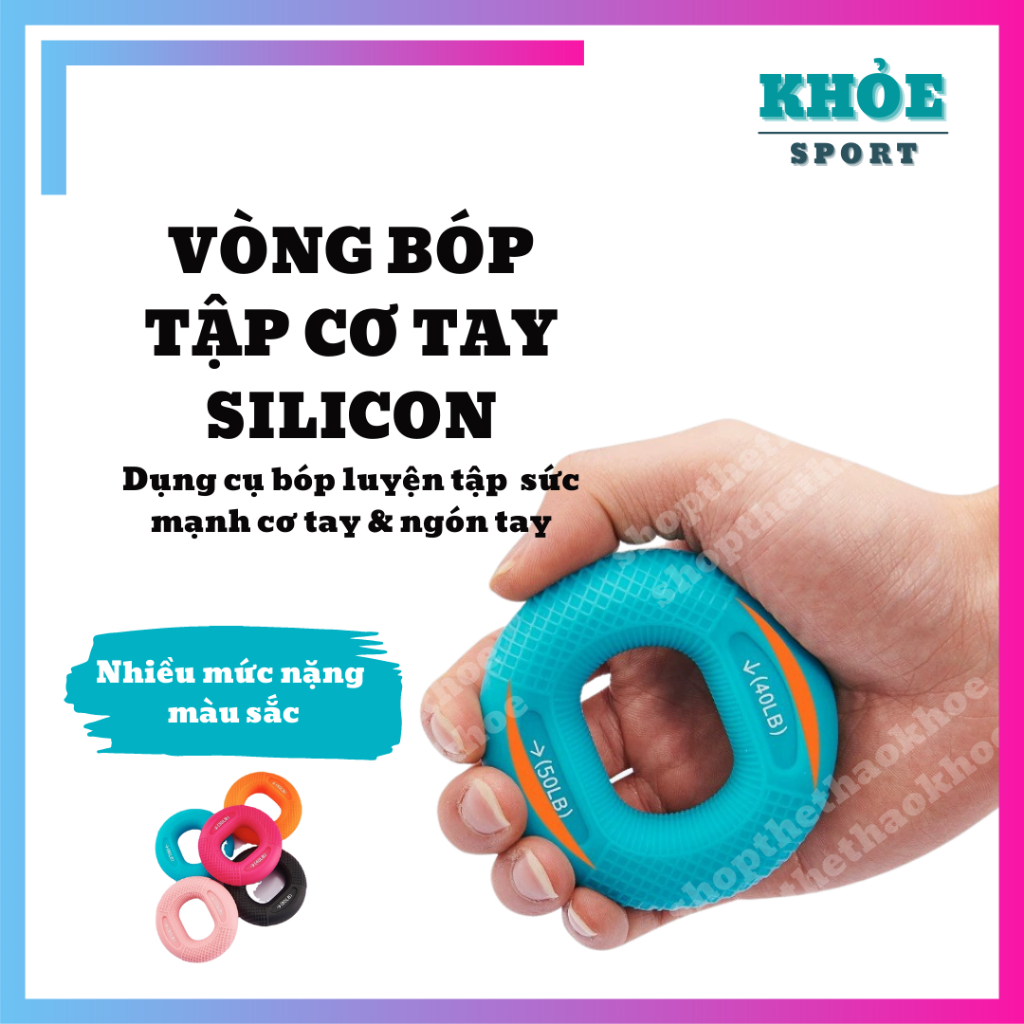 Vòng bóp tay cao su Sillicon SHOP THỂ THAO KHỎE 7 mức nặng