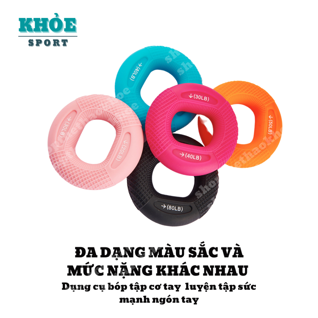 Vòng bóp tay cao su Sillicon SHOP THỂ THAO KHỎE 7 mức nặng