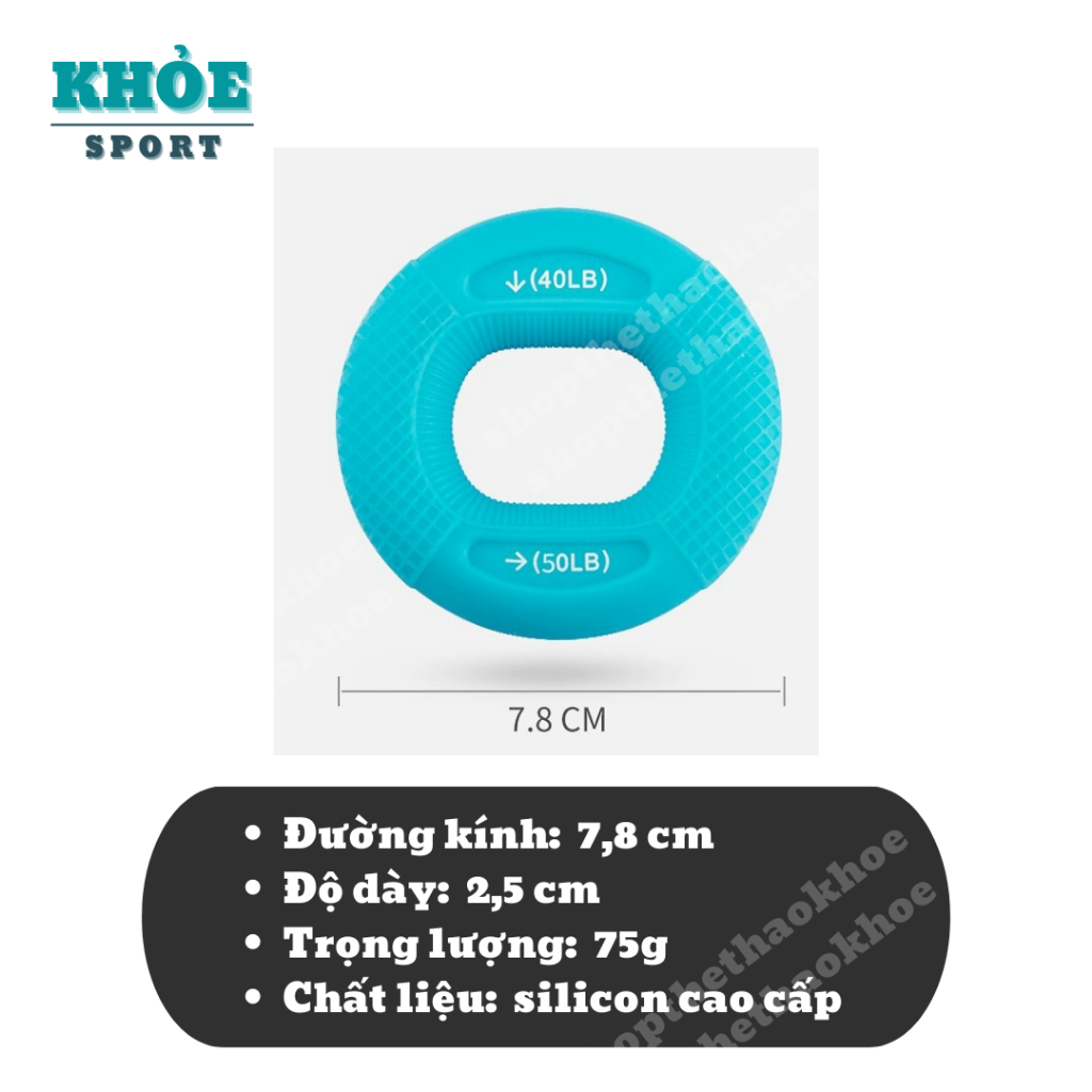 Vòng bóp tay cao su Sillicon SHOP THỂ THAO KHỎE 7 mức nặng