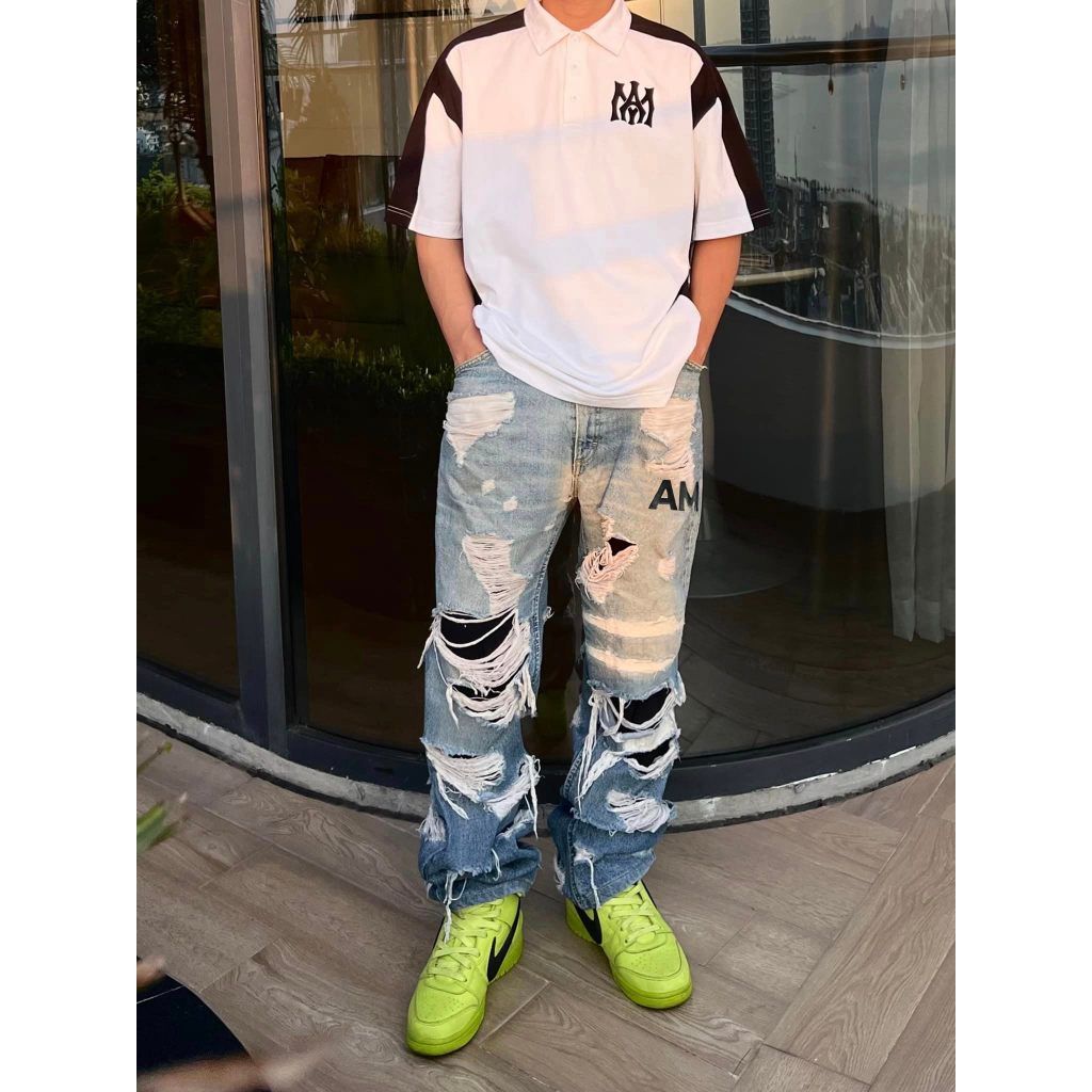 Quần Jeans Amand Kintsugi Distressed Jeans/QB038