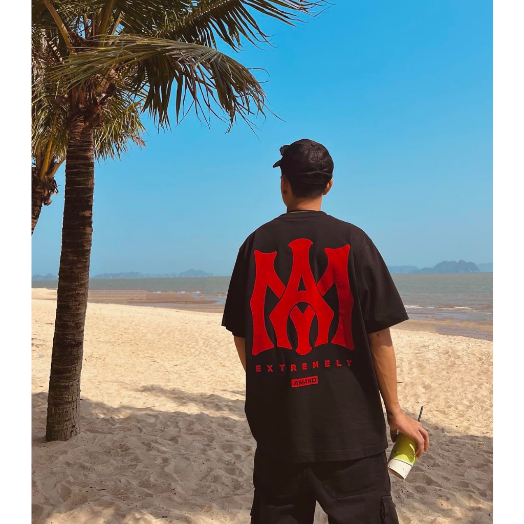 Áo phông Amand Unisex Charming Red T-Shirt - Black