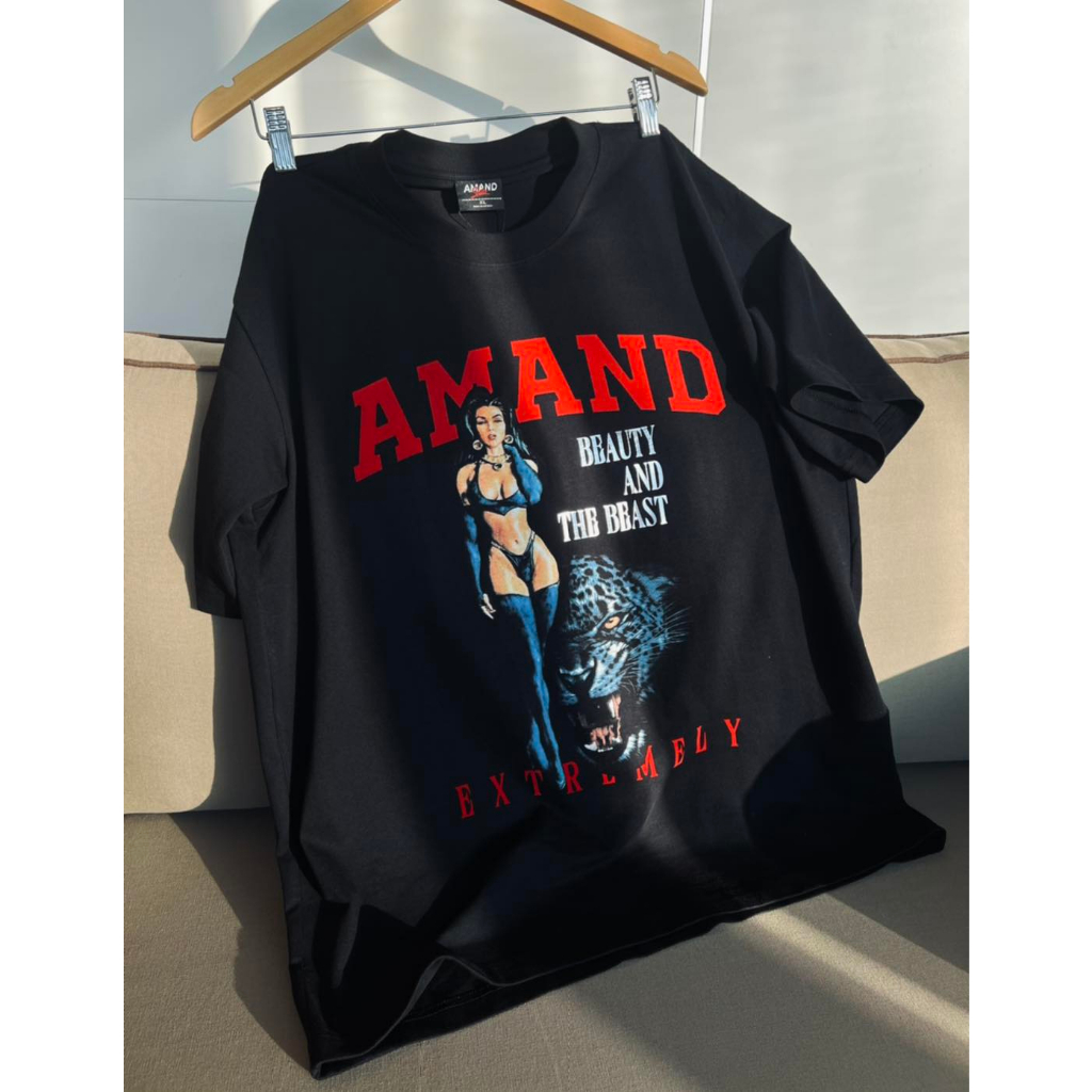 Áo phông Amand Unisex Charming Red T-Shirt - Black