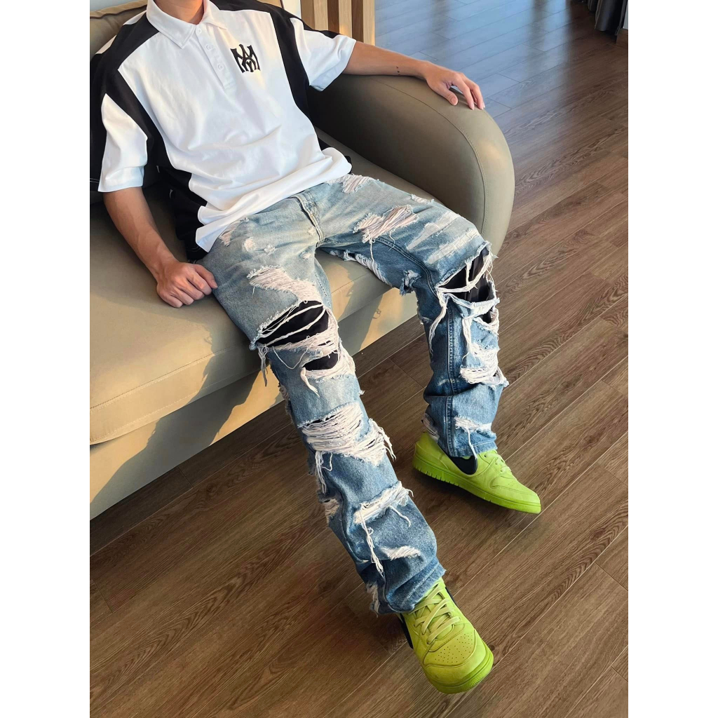 Quần Jeans Amand Kintsugi Distressed Jeans/QB038
