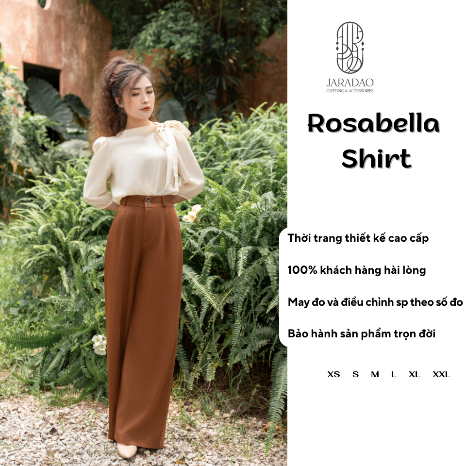 Áo sơ mi thời trang công sở thiết kế kiểu cách hiện đại Retro Âu Mỹ JARADAO Rosabella Shirt vải tơ cao cấp